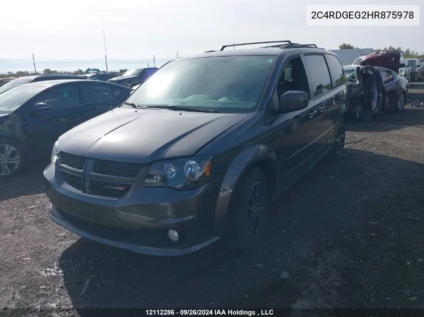 2C4RDGEG2HR875978 2017 Dodge Grand Caravan Gt