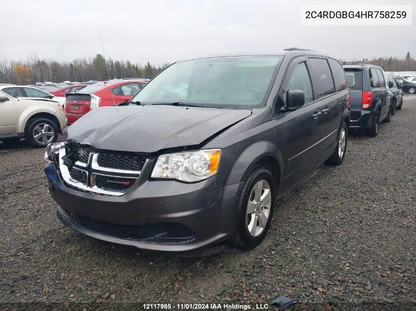 2017 Dodge Grand Caravan Se VIN: 2C4RDGBG4HR758259 Lot: 12117985