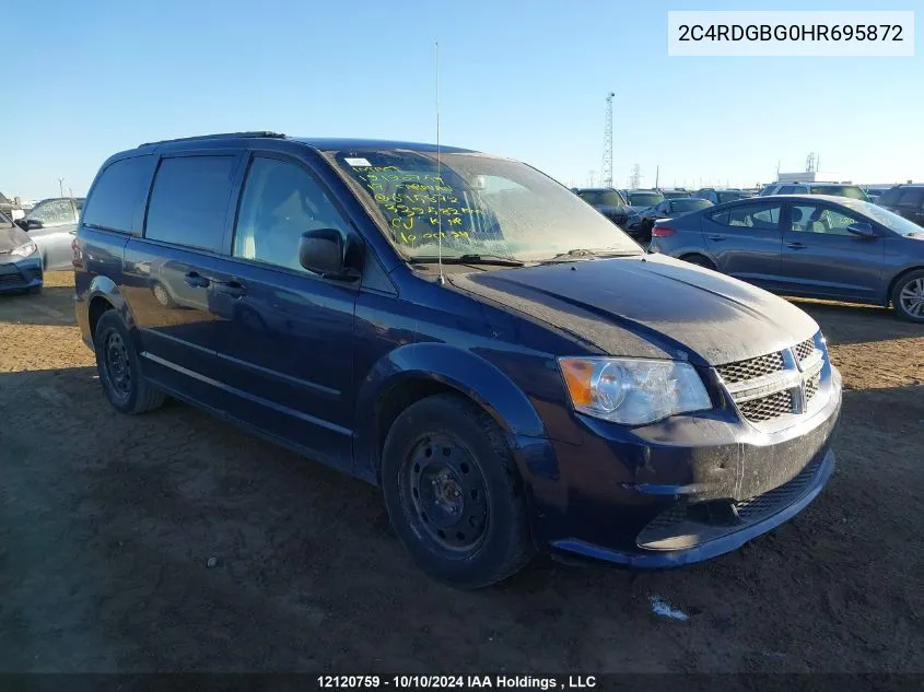 2017 Dodge Grand Caravan Se VIN: 2C4RDGBG0HR695872 Lot: 12120759