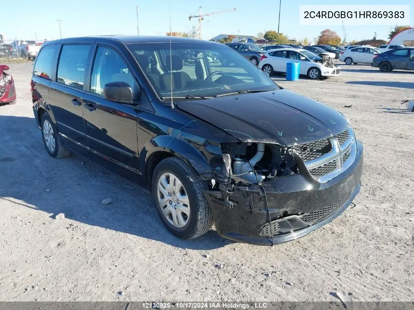 2017 Dodge Grand Caravan Se VIN: 2C4RDGBG1HR869383 Lot: 12130925