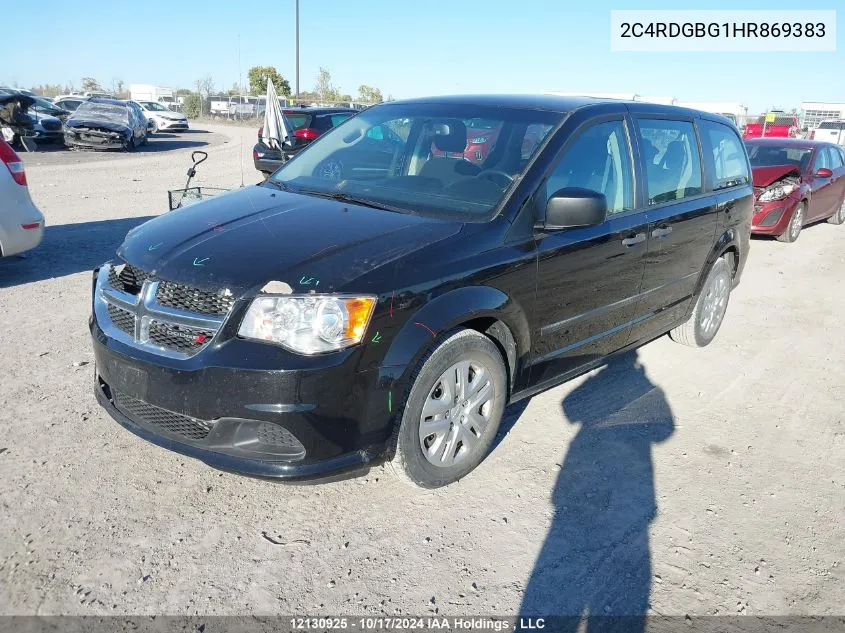 2017 Dodge Grand Caravan Se VIN: 2C4RDGBG1HR869383 Lot: 12130925