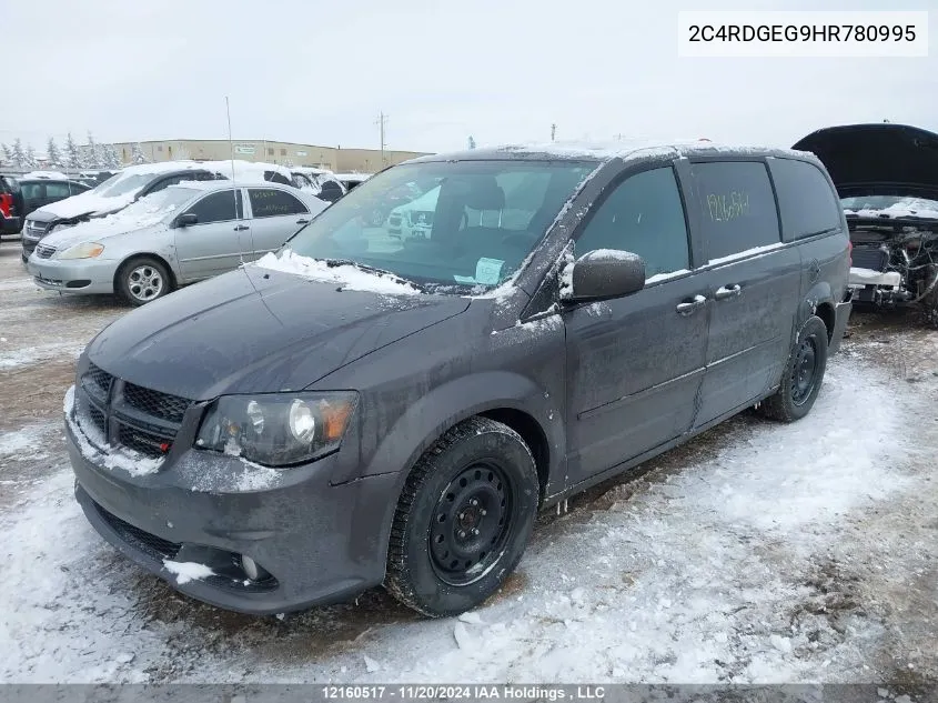 2017 Dodge Grand Caravan Gt VIN: 2C4RDGEG9HR780995 Lot: 12160517