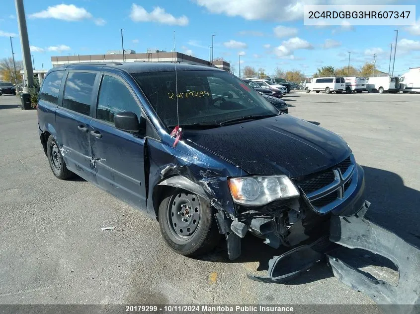 2017 Dodge Grand Caravan Se VIN: 2C4RDGBG3HR607347 Lot: 20179299