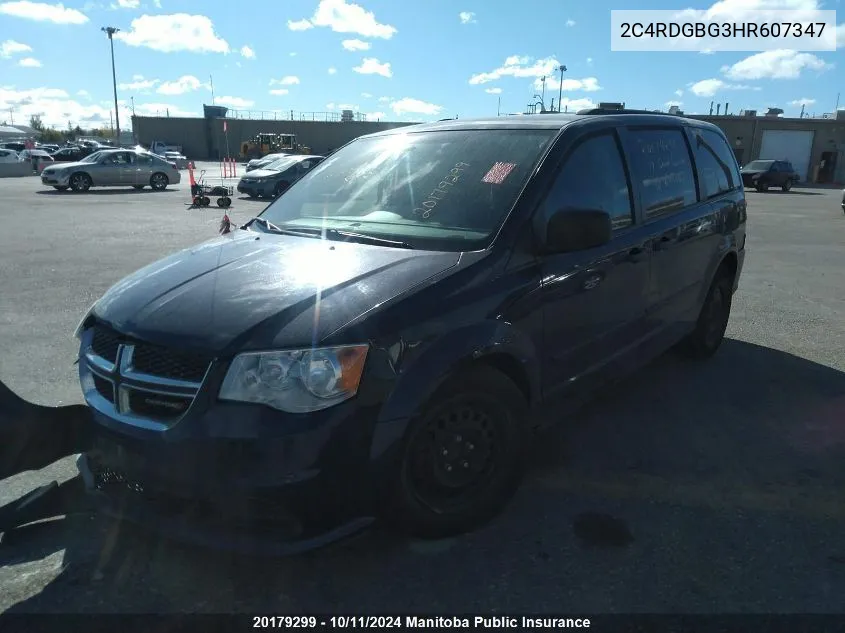 2017 Dodge Grand Caravan Se VIN: 2C4RDGBG3HR607347 Lot: 20179299