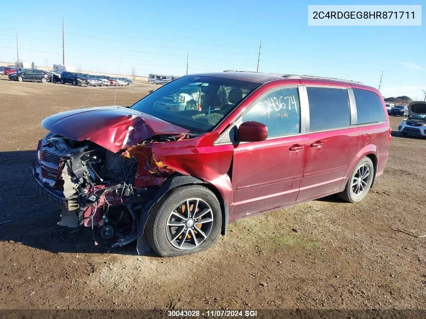 2017 Dodge Grand Caravan Gt VIN: 2C4RDGEG8HR871711 Lot: 30043028