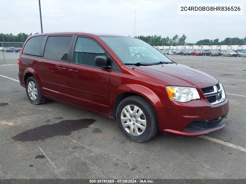 2017 Dodge Grand Caravan Se VIN: 2C4RDGBG8HR836526 Lot: 38191459