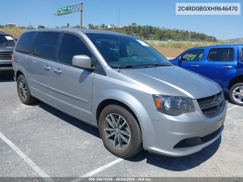 2017 Dodge Grand Caravan Se Plus VIN: 2C4RDGBGXHR646470 Lot: 39578266