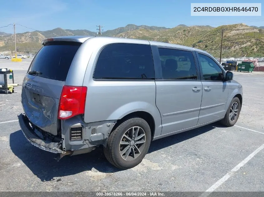 2017 Dodge Grand Caravan Se Plus VIN: 2C4RDGBGXHR646470 Lot: 39578266