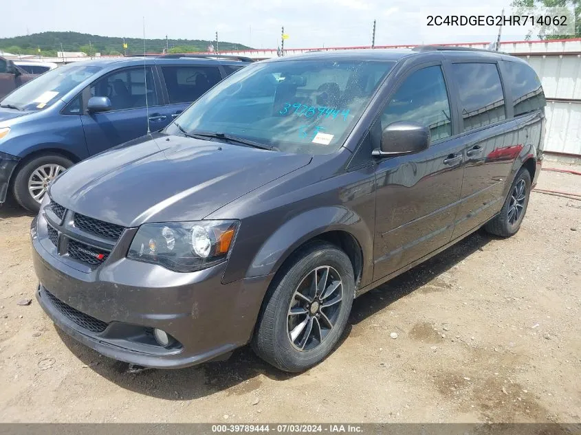 2017 Dodge Grand Caravan Gt VIN: 2C4RDGEG2HR714062 Lot: 39789444