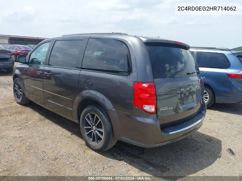 2017 Dodge Grand Caravan Gt VIN: 2C4RDGEG2HR714062 Lot: 39789444