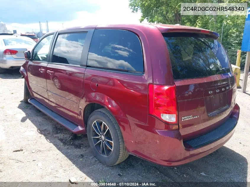 2017 Dodge Grand Caravan Sxt VIN: 2C4RDGCG2HR548340 Lot: 39814648