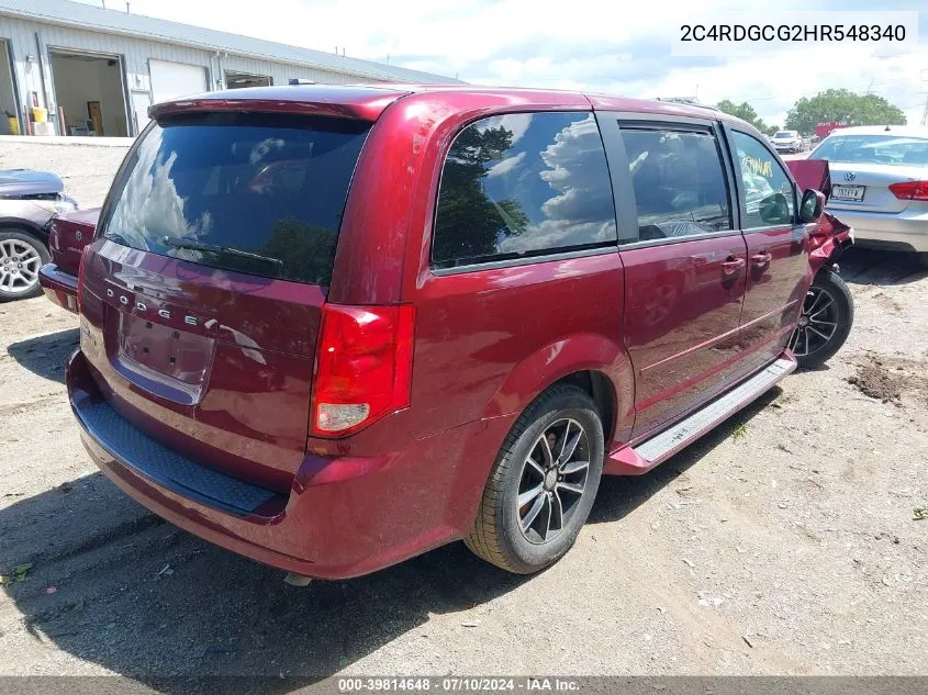 2017 Dodge Grand Caravan Sxt VIN: 2C4RDGCG2HR548340 Lot: 39814648