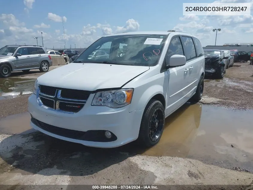 2017 Dodge Grand Caravan Sxt VIN: 2C4RDGCG3HR728247 Lot: 39945285