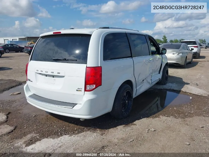 2017 Dodge Grand Caravan Sxt VIN: 2C4RDGCG3HR728247 Lot: 39945285