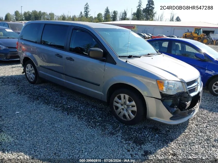 2017 Dodge Grand Caravan Cvp/Sxt VIN: 2C4RDGBG8HR547288 Lot: 39950910