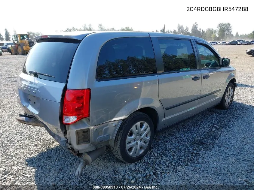 2017 Dodge Grand Caravan Cvp/Sxt VIN: 2C4RDGBG8HR547288 Lot: 39950910