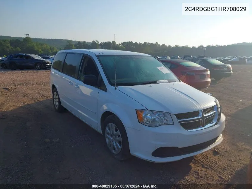 2017 Dodge Grand Caravan Se VIN: 2C4RDGBG1HR708029 Lot: 40029135