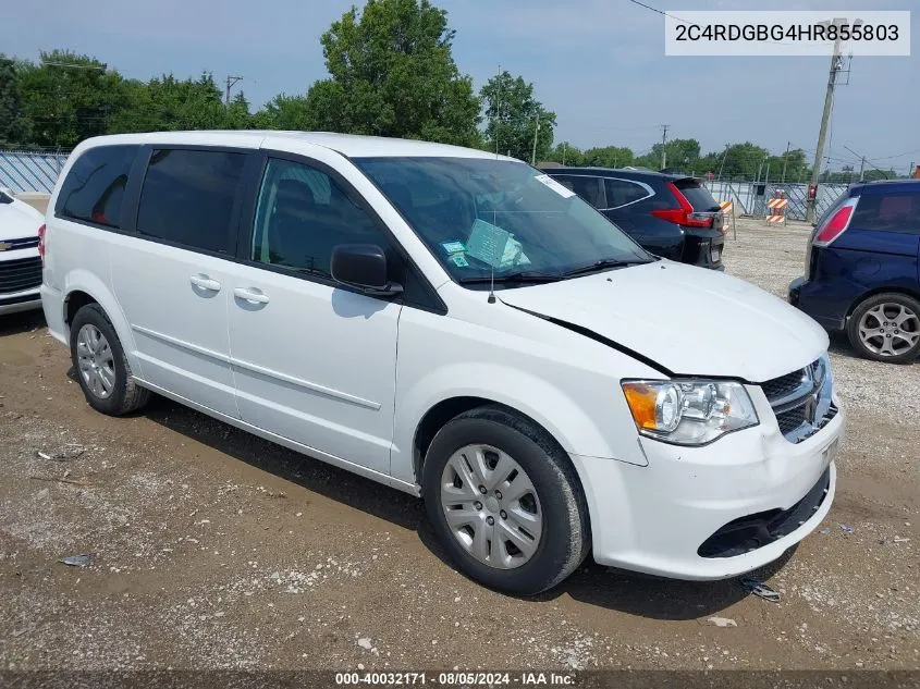 2017 Dodge Grand Caravan Se VIN: 2C4RDGBG4HR855803 Lot: 40032171