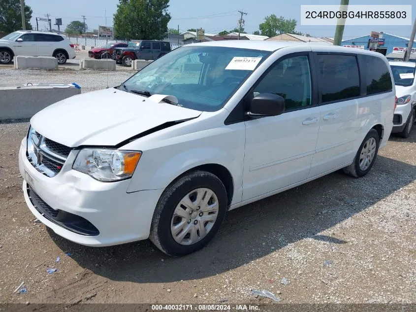 2017 Dodge Grand Caravan Se VIN: 2C4RDGBG4HR855803 Lot: 40032171