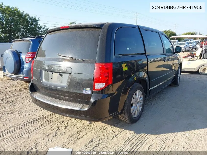 2017 Dodge Grand Caravan Se VIN: 2C4RDGBG7HR741956 Lot: 40043399