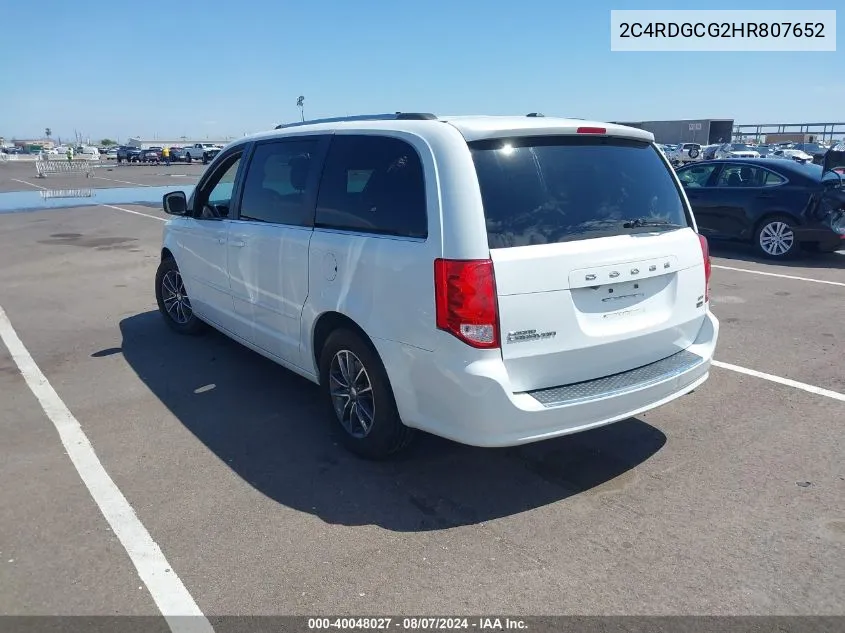 2C4RDGCG2HR807652 2017 Dodge Grand Caravan Sxt