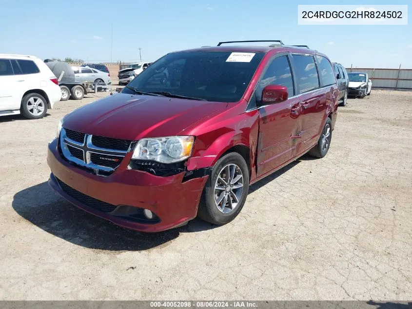 2017 Dodge Grand Caravan Sxt VIN: 2C4RDGCG2HR824502 Lot: 40052098