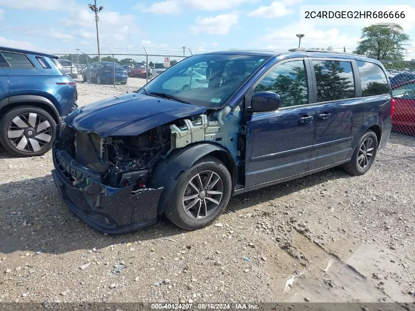 2017 Dodge Grand Caravan Gt VIN: 2C4RDGEG2HR686666 Lot: 40124207