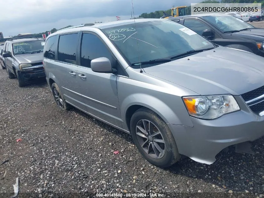 2017 Dodge Grand Caravan Sxt VIN: 2C4RDGCG6HR800865 Lot: 40143580