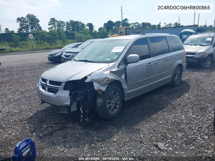 2017 Dodge Grand Caravan Sxt VIN: 2C4RDGCG6HR800865 Lot: 40143580