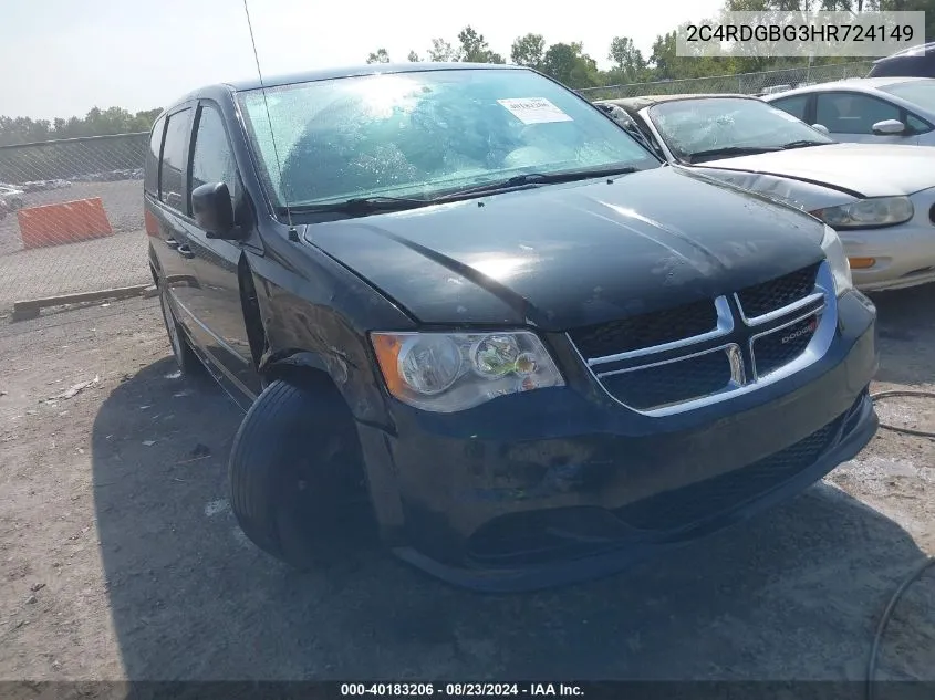 2017 Dodge Grand Caravan Se VIN: 2C4RDGBG3HR724149 Lot: 40183206