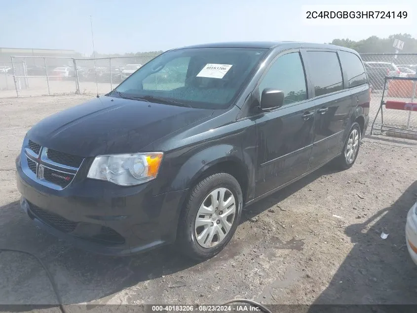 2C4RDGBG3HR724149 2017 Dodge Grand Caravan Se