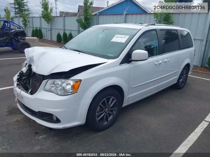 2017 Dodge Grand Caravan Sxt VIN: 2C4RDGCG0HR808136 Lot: 40192033