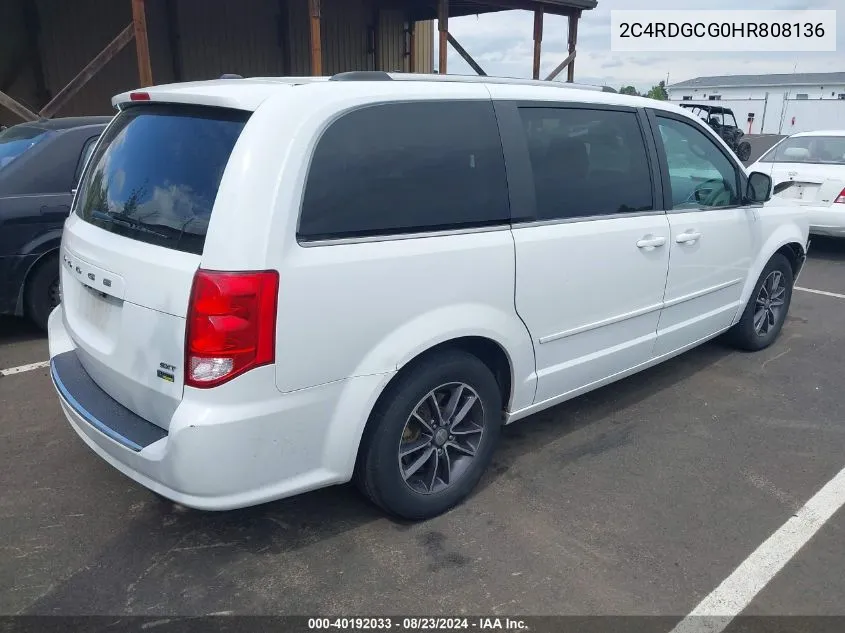 2C4RDGCG0HR808136 2017 Dodge Grand Caravan Sxt