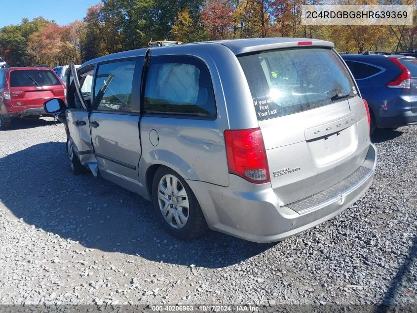 2017 Dodge Grand Caravan Cvp/Sxt VIN: 2C4RDGBG8HR639369 Lot: 40206963