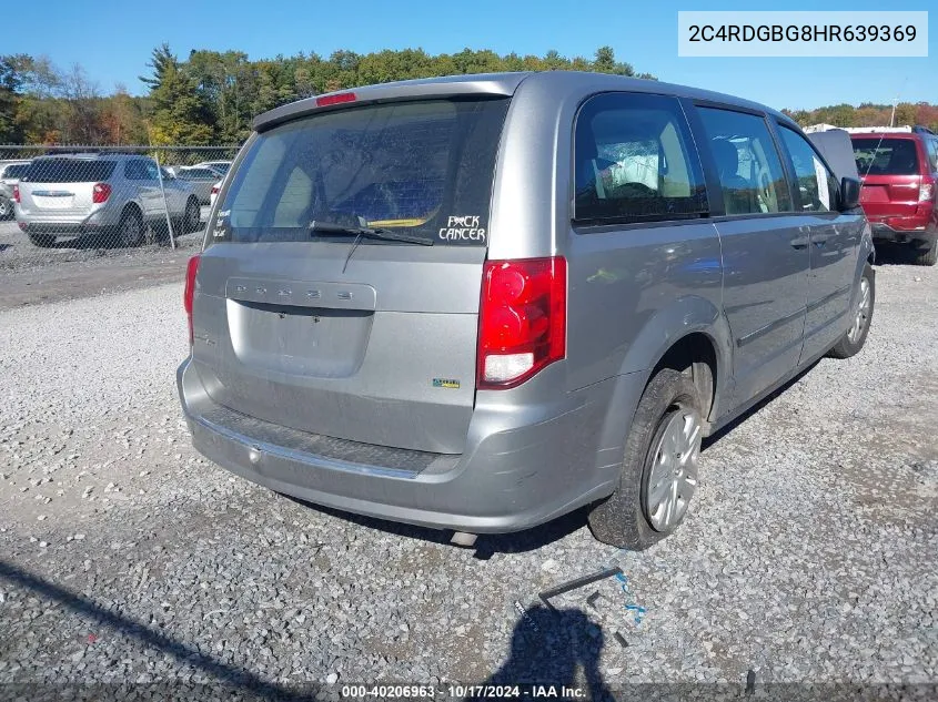 2017 Dodge Grand Caravan Cvp/Sxt VIN: 2C4RDGBG8HR639369 Lot: 40206963