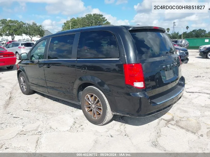 2017 Dodge Grand Caravan Sxt VIN: 2C4RDGCG0HR851827 Lot: 40236772