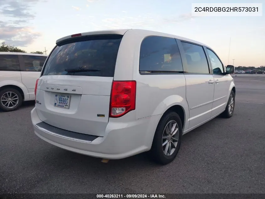 2017 Dodge Grand Caravan Se Plus VIN: 2C4RDGBG2HR573031 Lot: 40263211