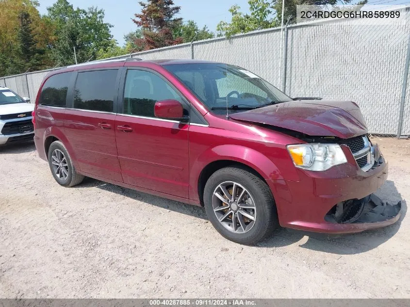 2017 Dodge Grand Caravan Sxt VIN: 2C4RDGCG6HR858989 Lot: 40287885