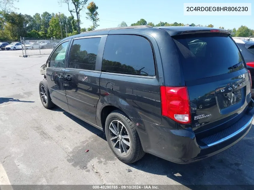 2017 Dodge Grand Caravan Gt VIN: 2C4RDGEG8HR806230 Lot: 40290735