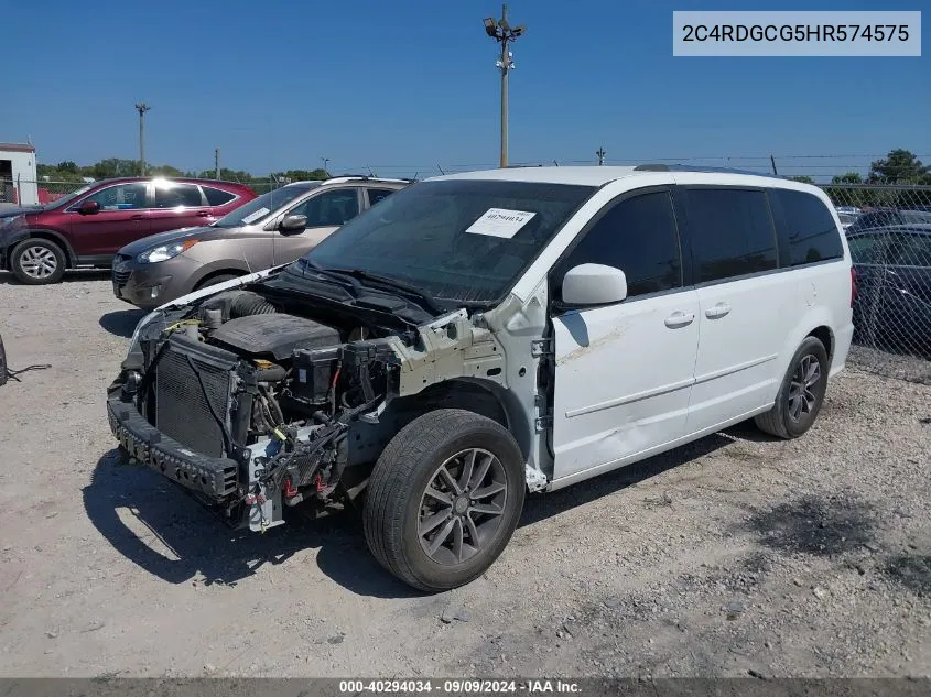 2017 Dodge Grand Caravan Sxt VIN: 2C4RDGCG5HR574575 Lot: 40294034