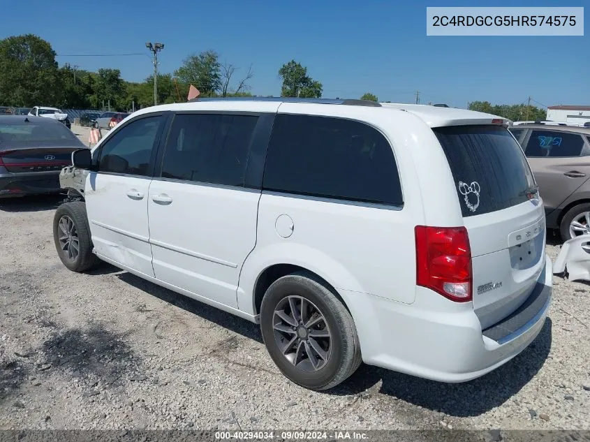 2017 Dodge Grand Caravan Sxt VIN: 2C4RDGCG5HR574575 Lot: 40294034