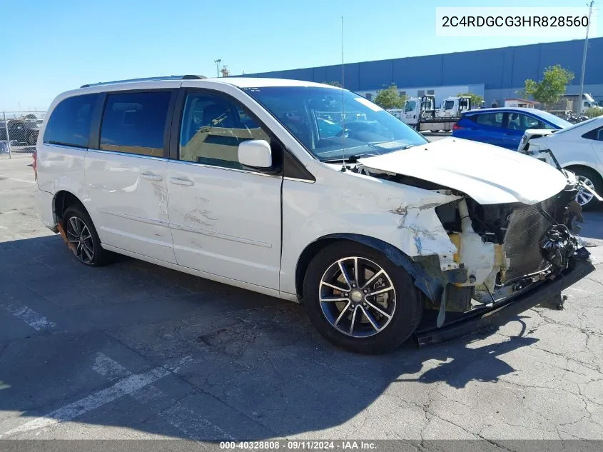 2017 Dodge Grand Caravan Sxt VIN: 2C4RDGCG3HR828560 Lot: 40328808