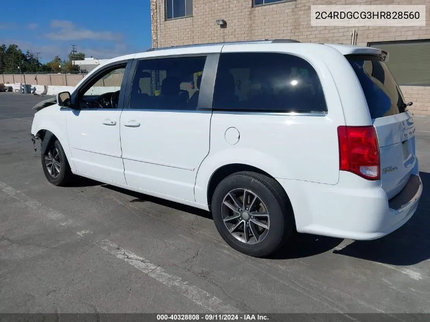 2017 Dodge Grand Caravan Sxt VIN: 2C4RDGCG3HR828560 Lot: 40328808