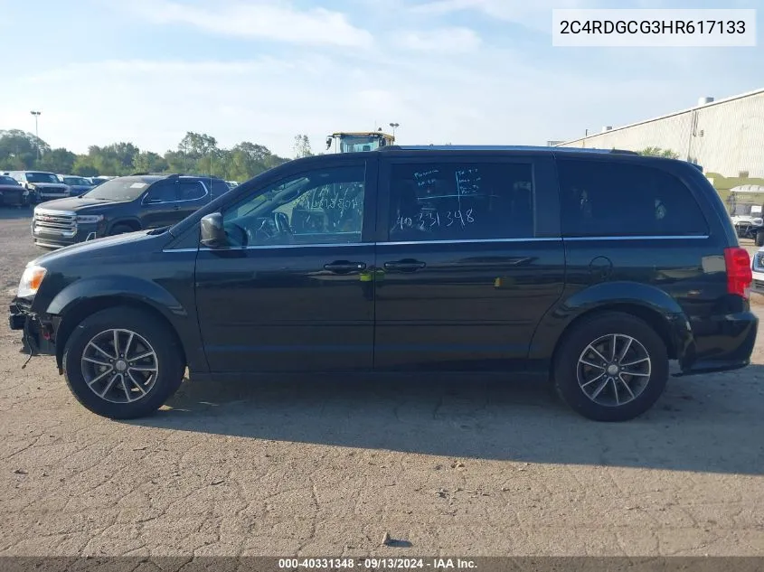 2017 Dodge Grand Caravan Sxt VIN: 2C4RDGCG3HR617133 Lot: 40331348