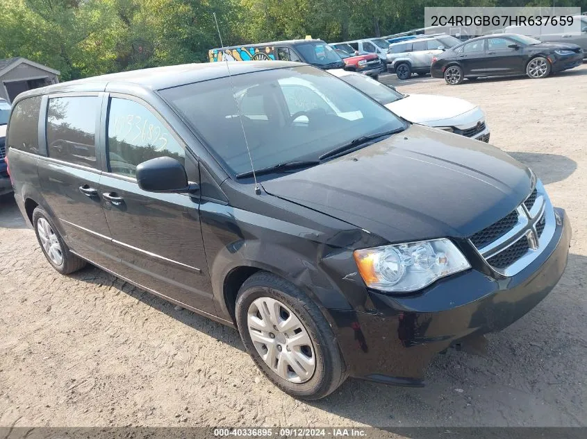 2017 Dodge Grand Caravan Se VIN: 2C4RDGBG7HR637659 Lot: 40336895