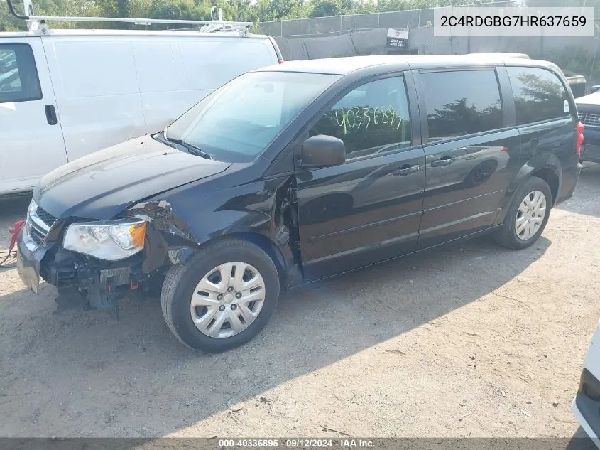 2017 Dodge Grand Caravan Se VIN: 2C4RDGBG7HR637659 Lot: 40336895