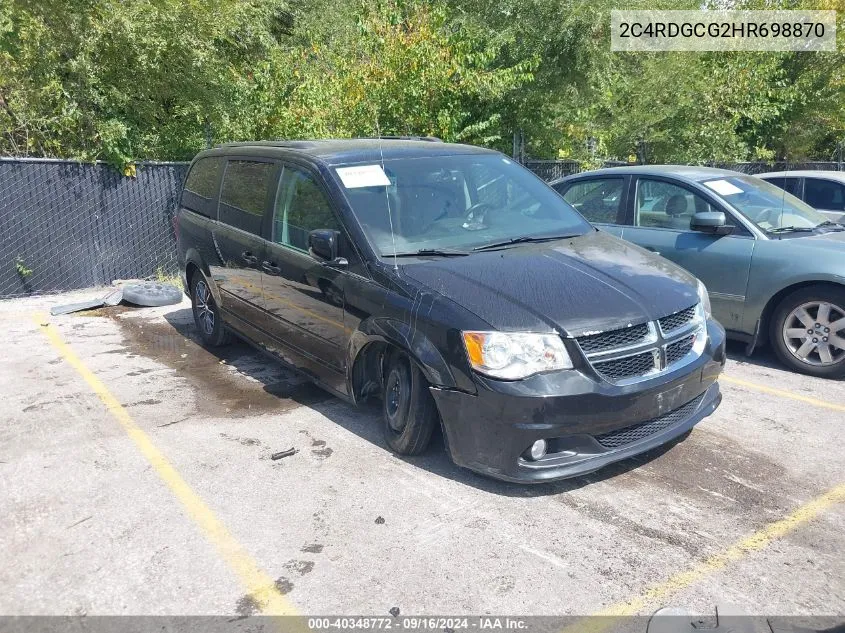 2C4RDGCG2HR698870 2017 Dodge Grand Caravan Sxt