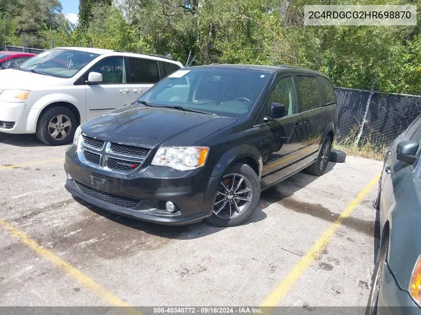 2C4RDGCG2HR698870 2017 Dodge Grand Caravan Sxt