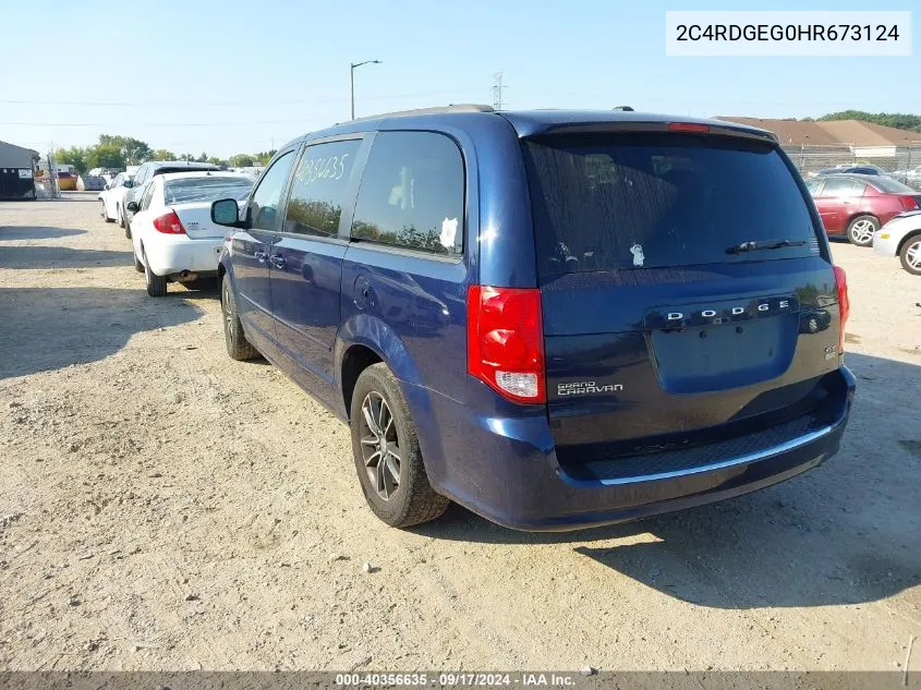 2017 Dodge Grand Caravan Gt VIN: 2C4RDGEG0HR673124 Lot: 40356635