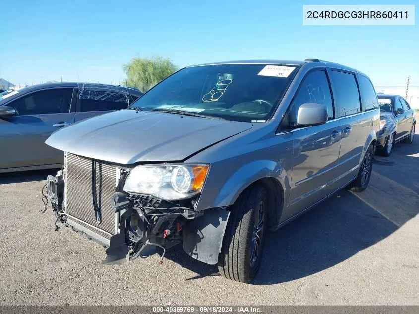 2017 Dodge Grand Caravan Sxt VIN: 2C4RDGCG3HR860411 Lot: 40359769